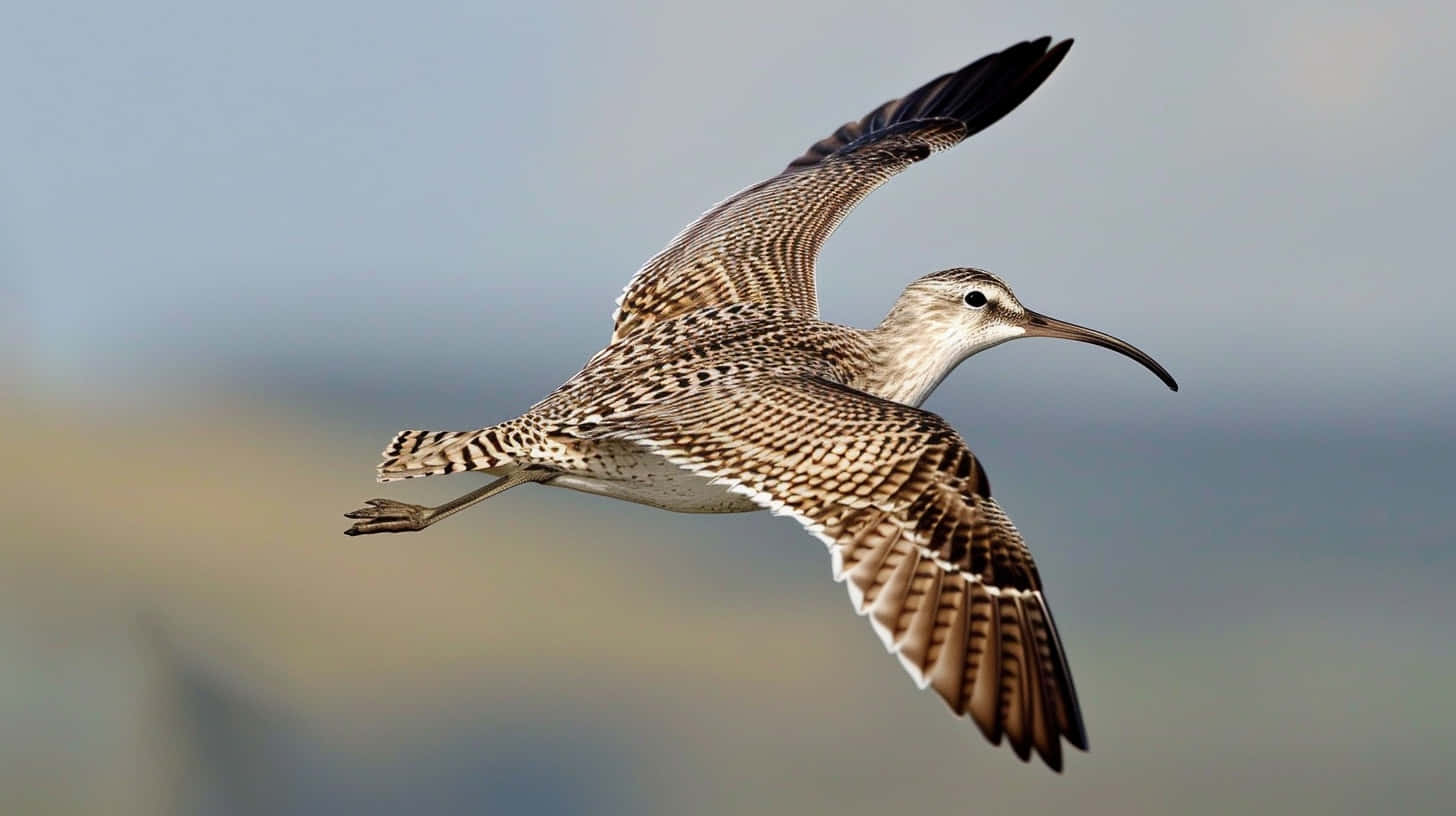 Whimbrelin Flight Captured Wallpaper