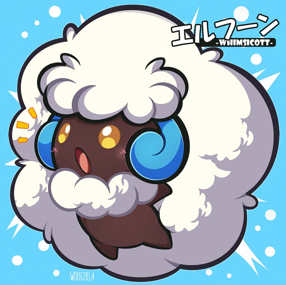 Whimsicott Happy Shiny Wallpaper