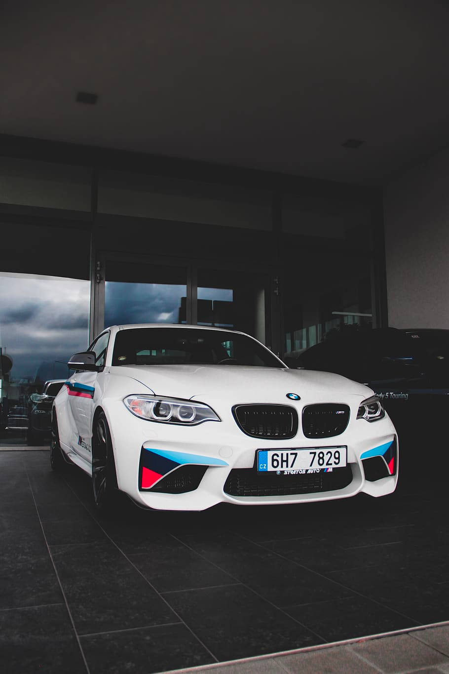 White Bmw M Near Glass Door Wallpaper