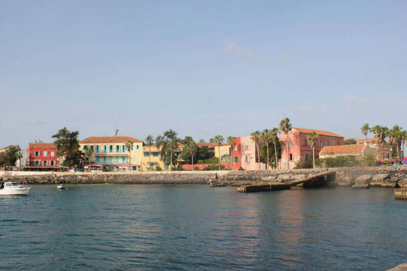 White Boat In Goree Sea Wallpaper