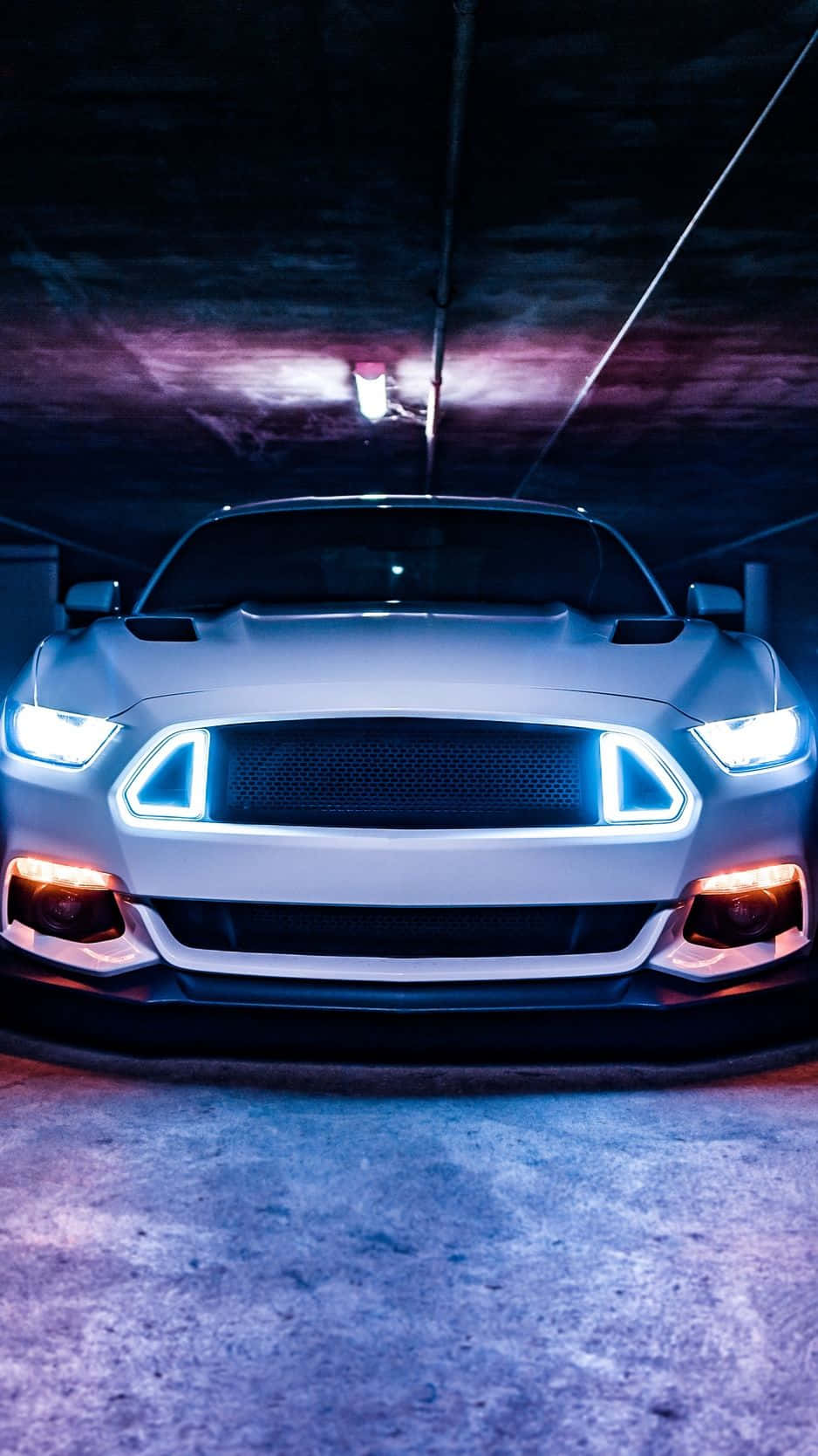 White Mustang Iphone Wallpaper