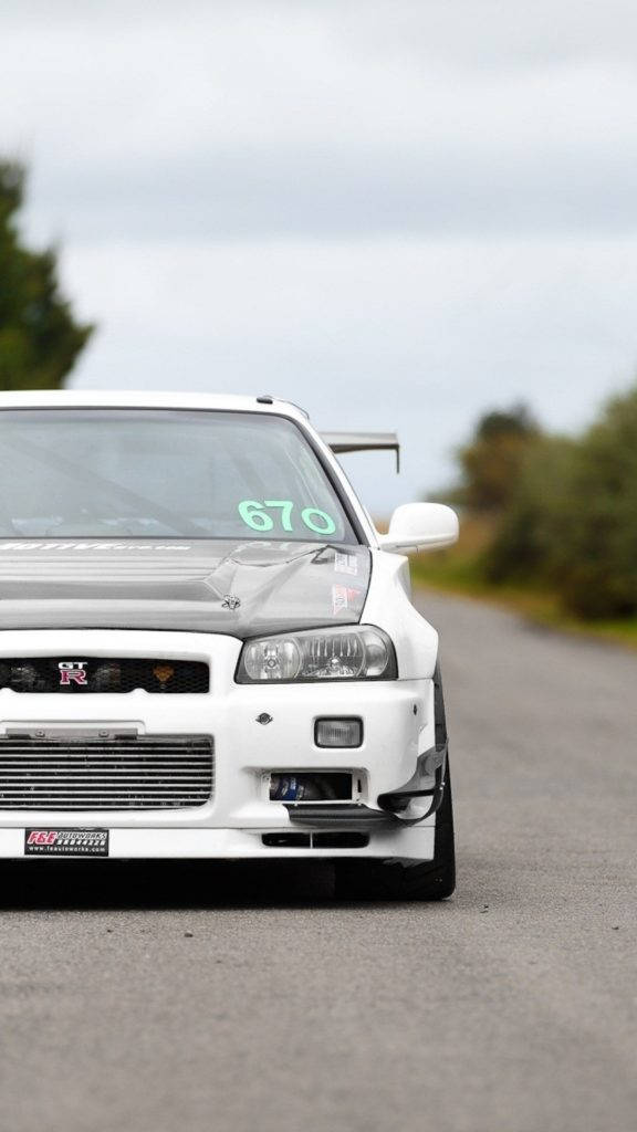 White Nissan Skyline Car Wallpaper