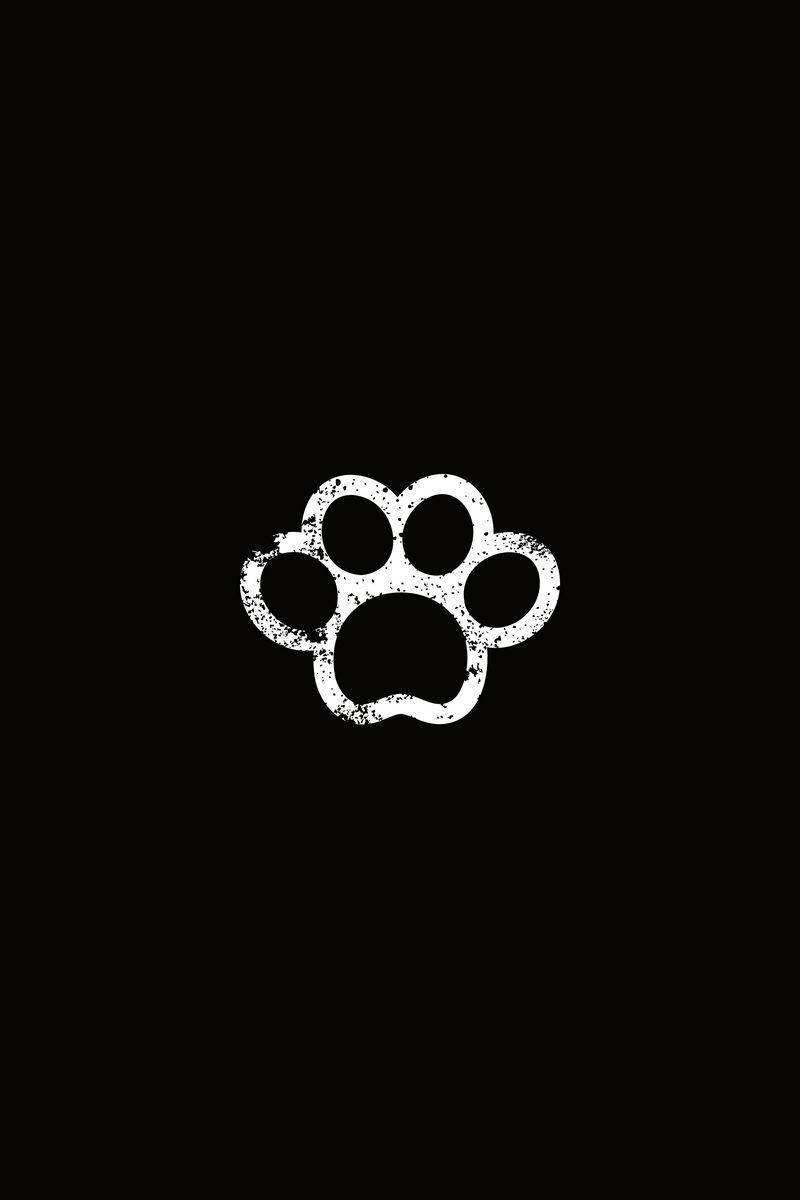 White Paw Print Minimalist Wallpaper