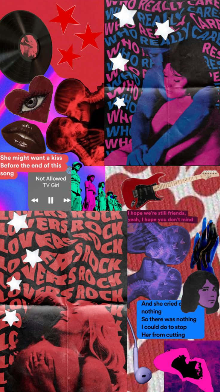 Who Really Cares T V Girl Collage Wallpaper