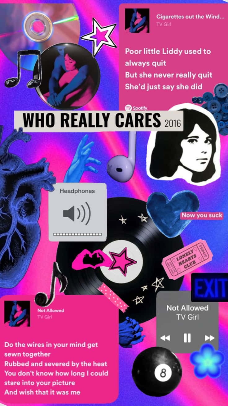 Who Really Cares T V Girl Collage Wallpaper