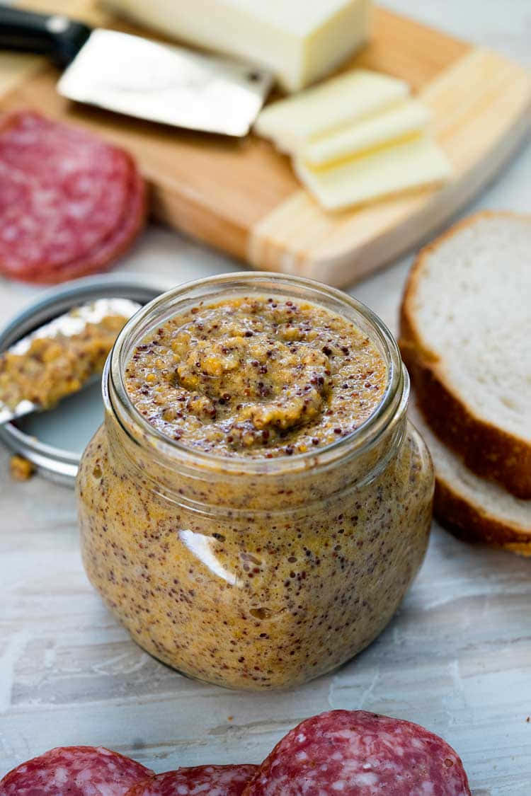 Whole Grain Mustard Jar Charcuterie Board.jpg Wallpaper