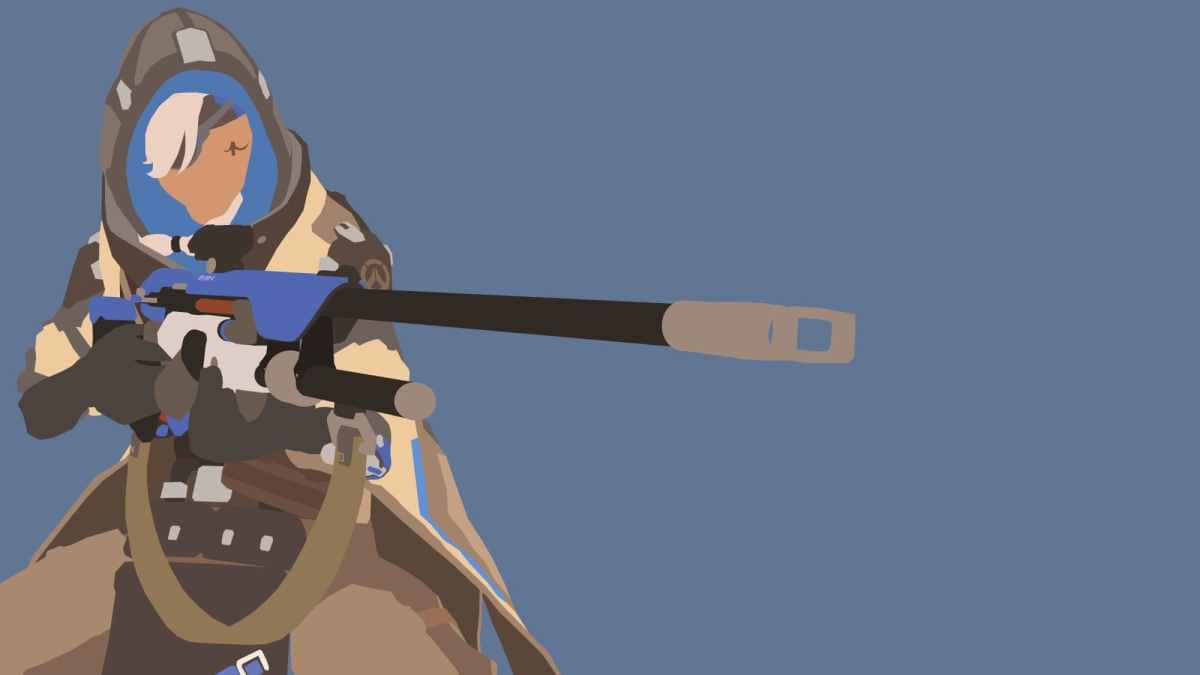 Widescreen Wallpaper Of Overwatch's Hero - Ana In Action Wallpaper