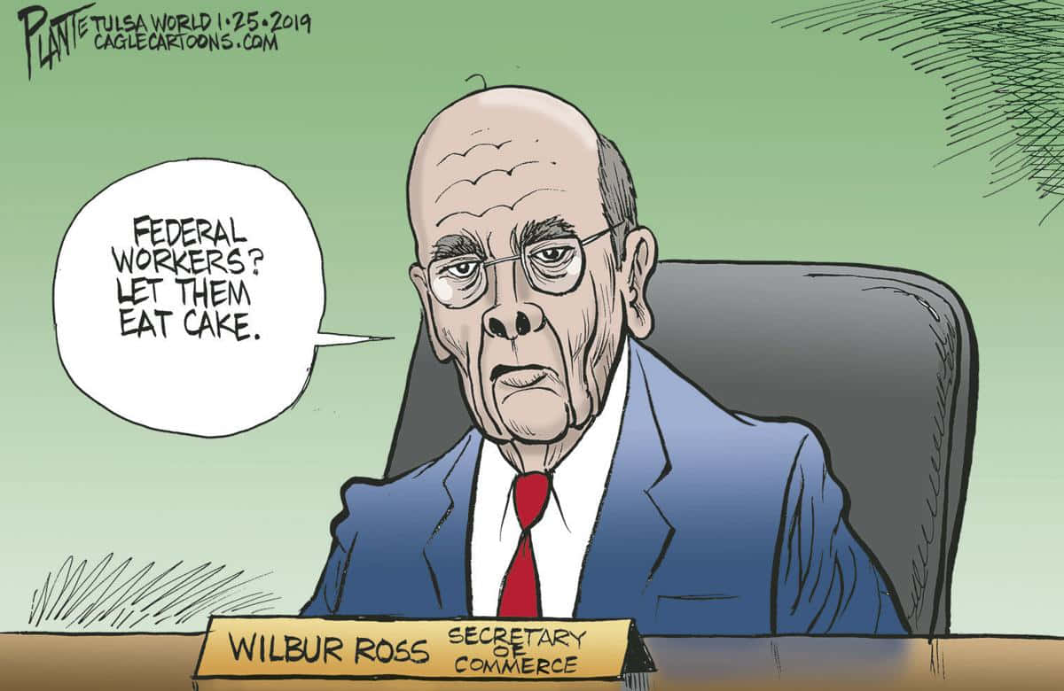 Wilbur Ross Federal Workers Cartoon Wallpaper