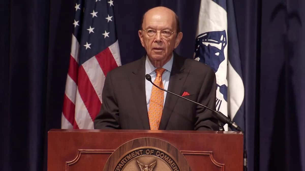 Wilbur Ross Speakingat Podium Wallpaper