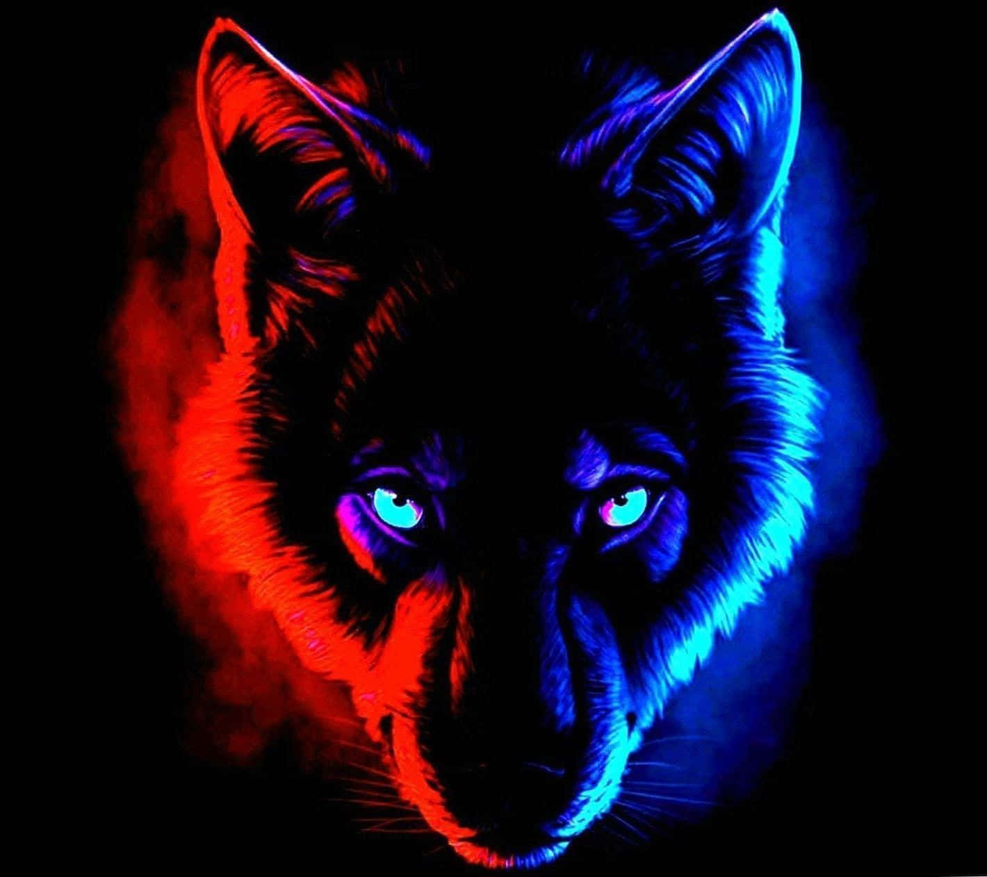 Wild And Powerful Fire Wolf Wallpaper