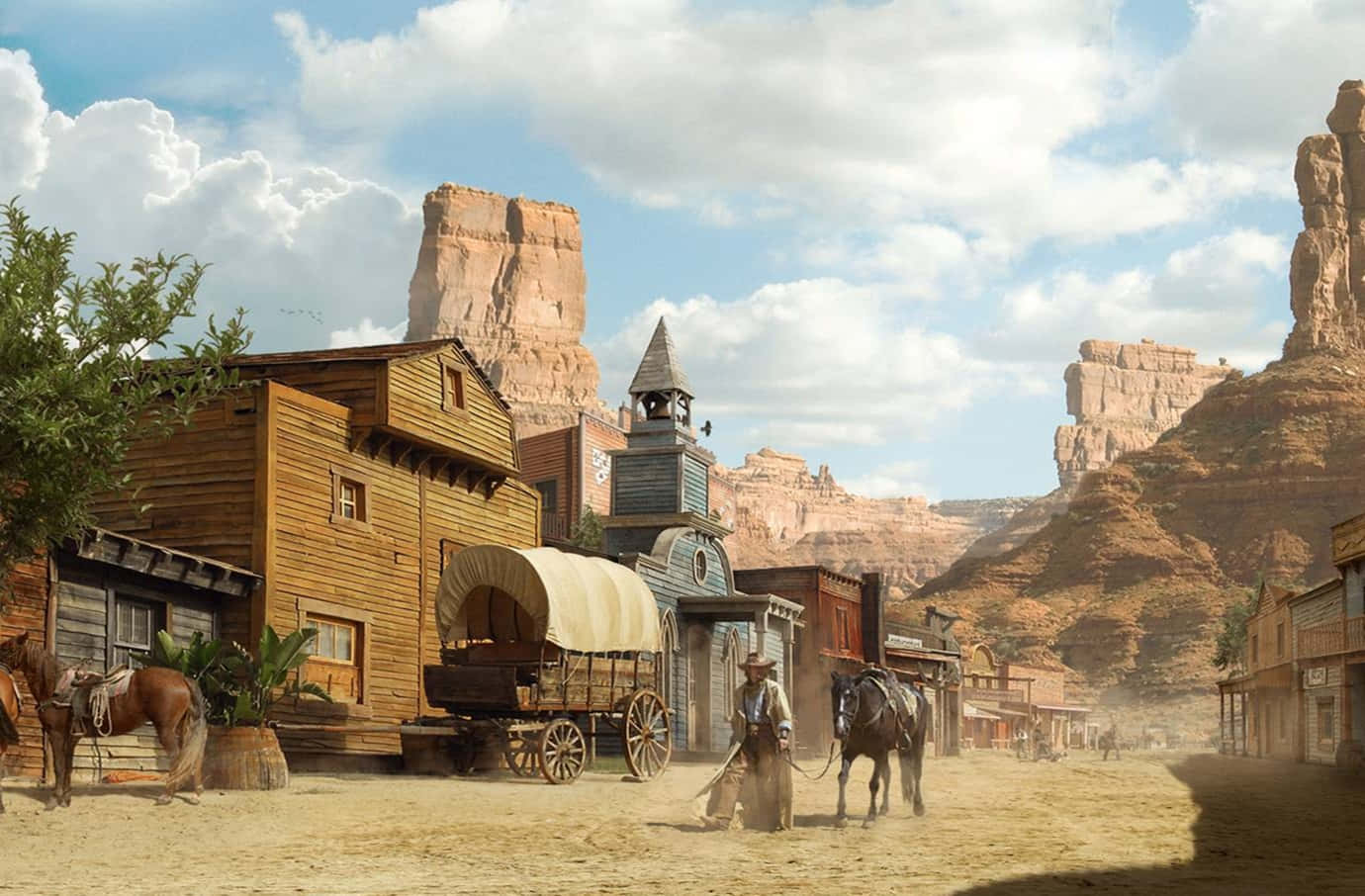 Wild West Village Wallpaper