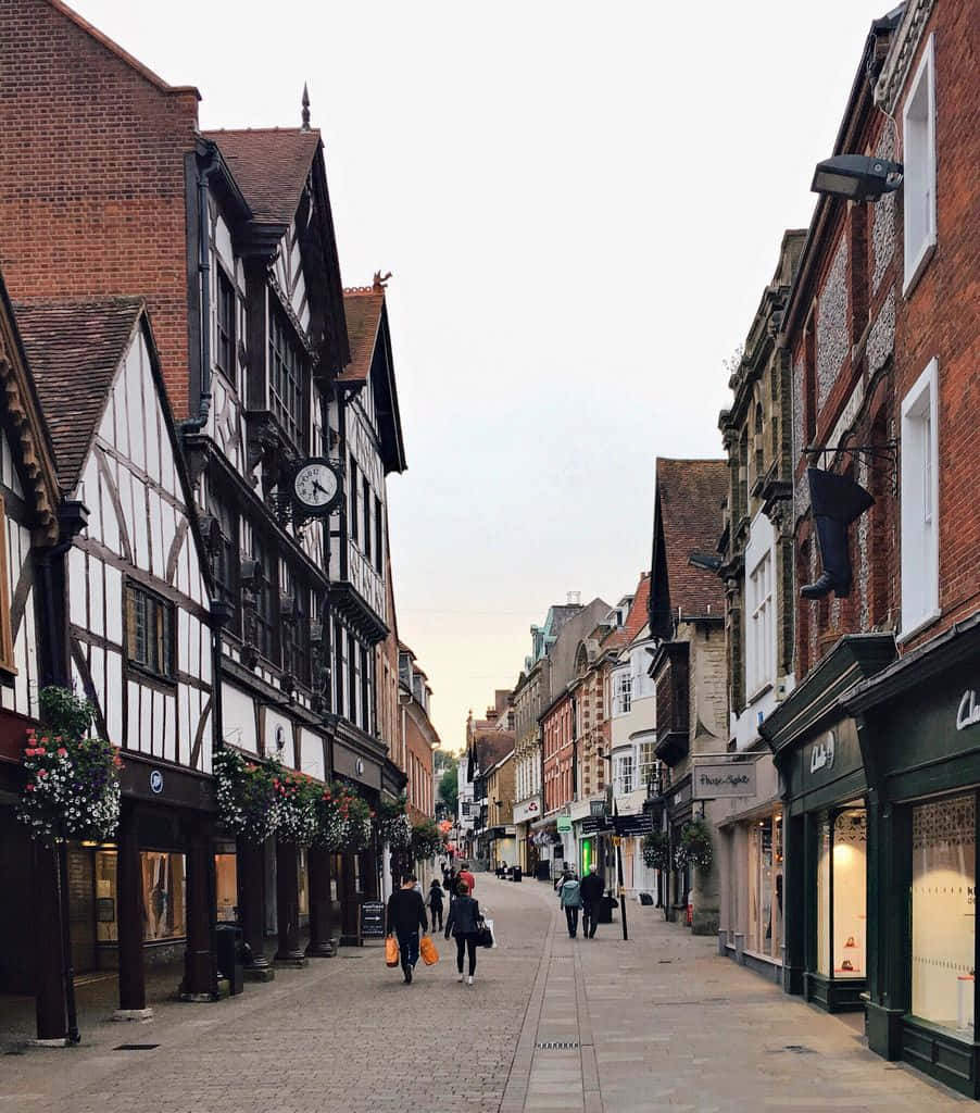 Winchester High Street Tudor Architecture Wallpaper