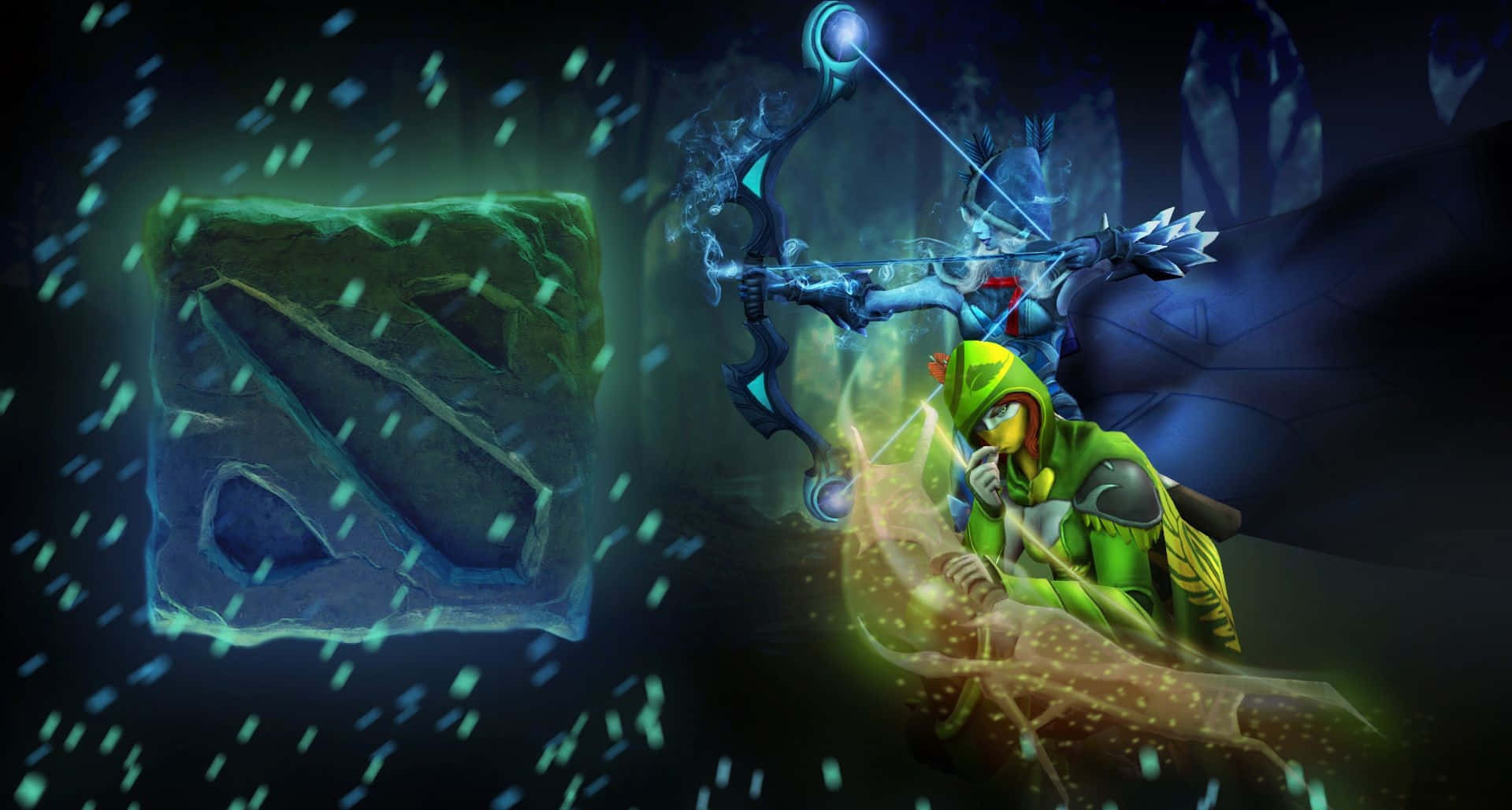 Windranger In Action, Displaying Her Impressive Archery Skills Wallpaper