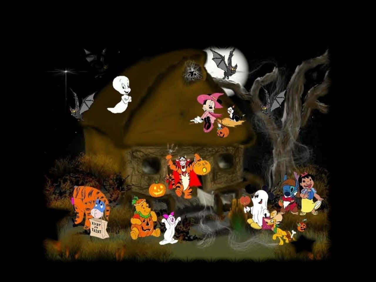 Winnie The Pooh Celebrates Halloween Wallpaper