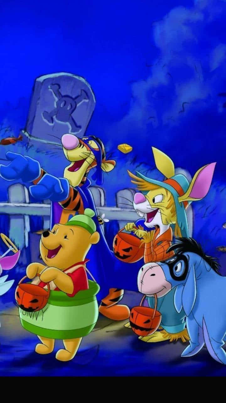 Winnie The Pooh Dressed Up For Halloween Wallpaper