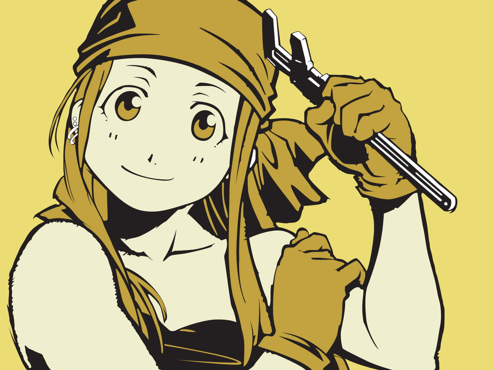 Winry Rockbell Fixing An Automail - Fullmetal Alchemist Fan Art Wallpaper