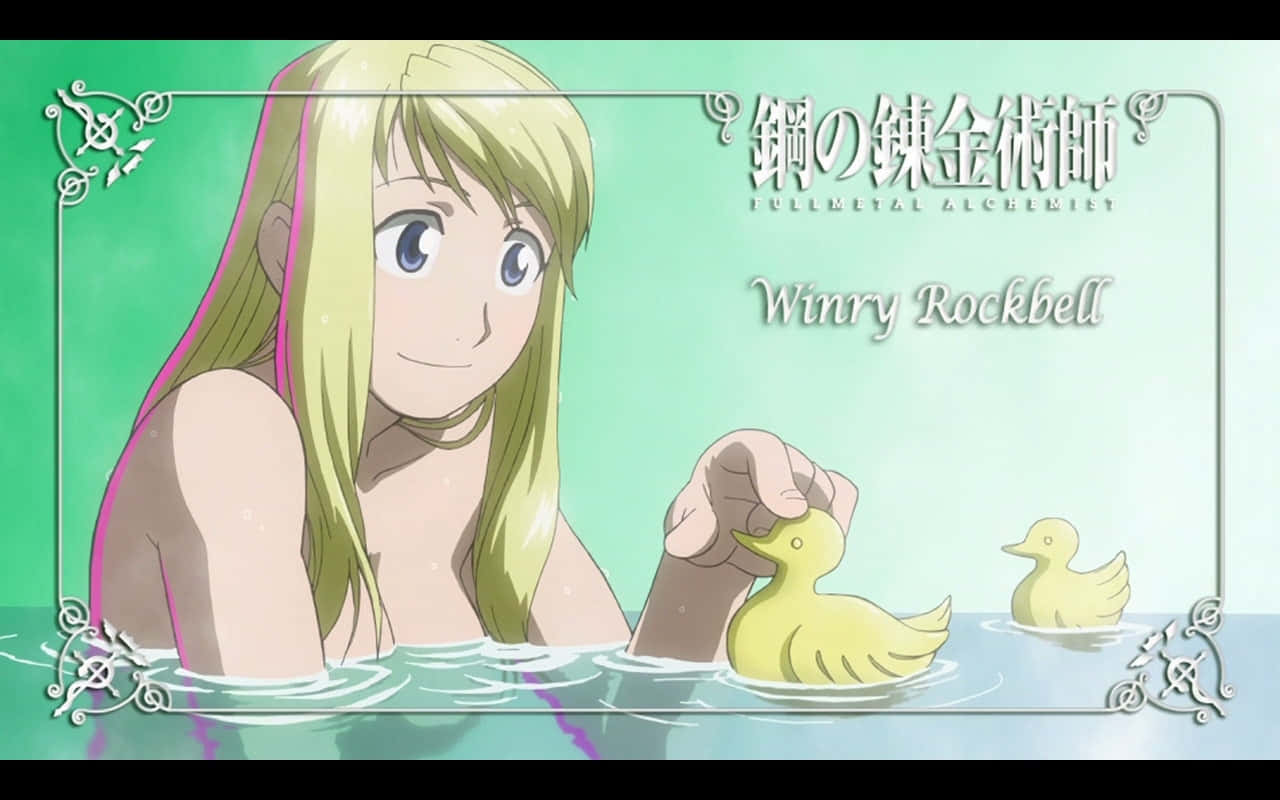 Winry Rockbell In Mechanical Workshop Wallpaper