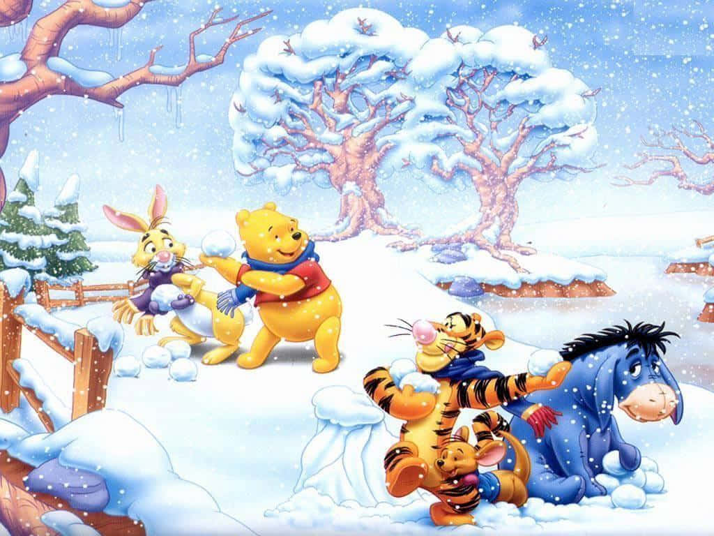 Winter_ Fun_ With_ Animated_ Characters Wallpaper