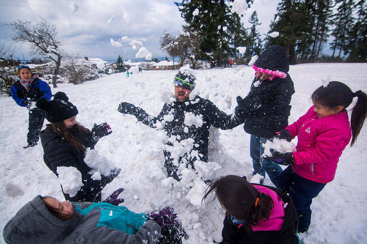 Winter Snowball Fight Fun.jpg Wallpaper