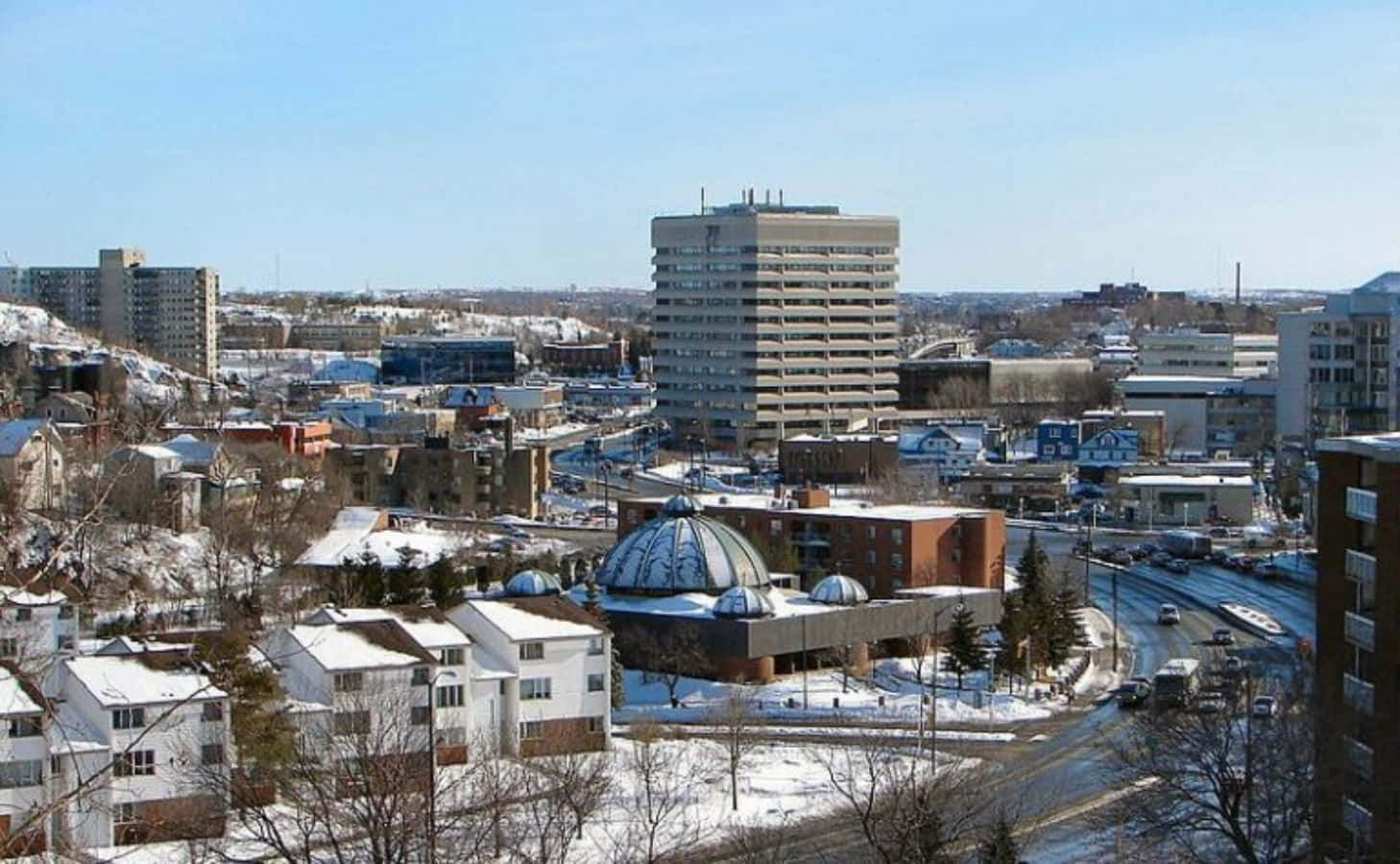 Winter Viewof Greater Sudbury Downtown Wallpaper