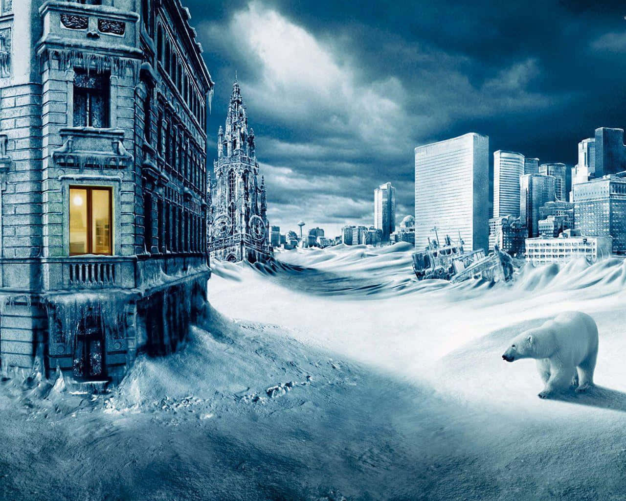 Winter Wonderland In The City Wallpaper