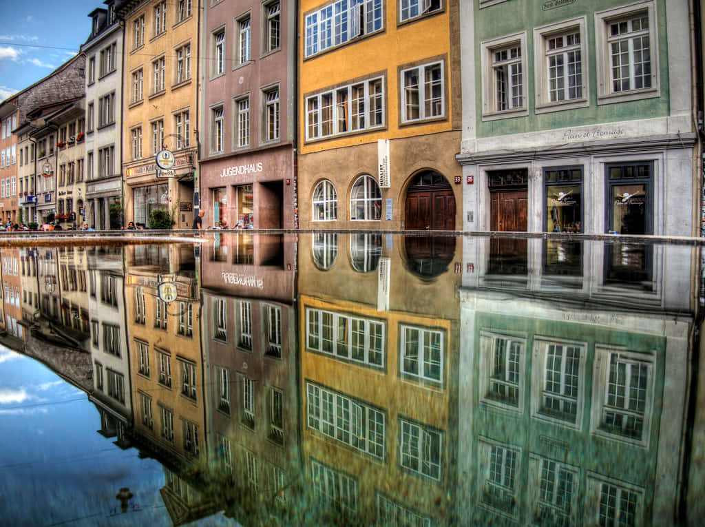 Winterthur Reflectionsof Colorful Buildings Wallpaper