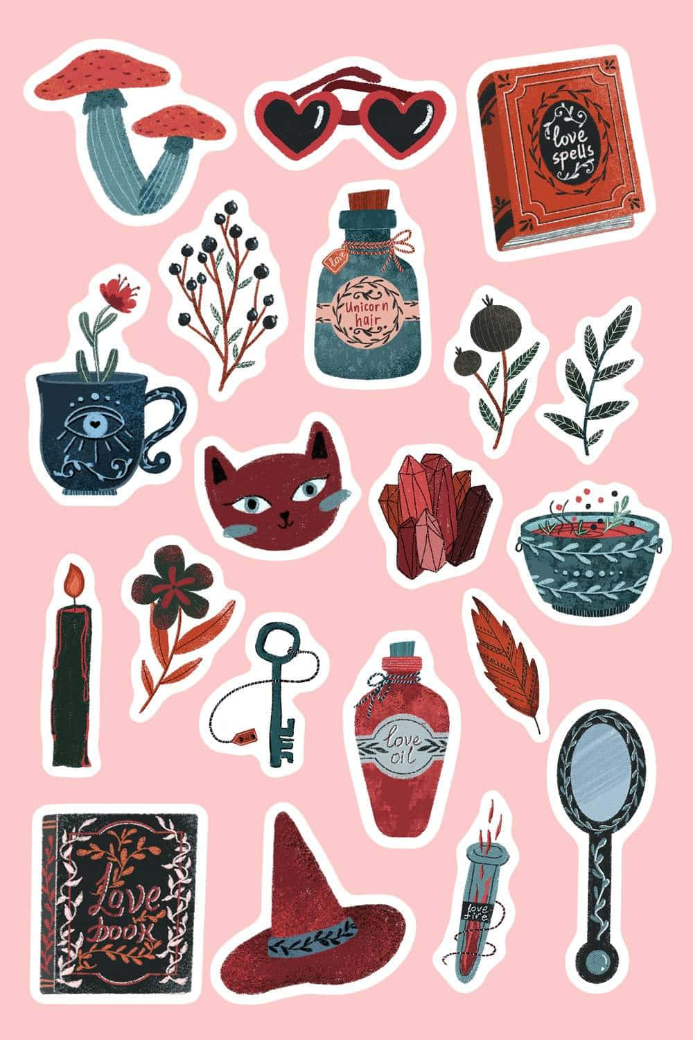 Witchcraft_ Stickers_ Collection Wallpaper