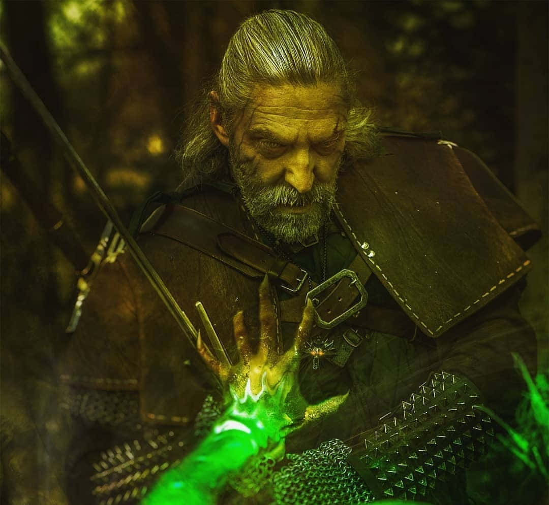 Witcher Vesemir Casting Spell Wallpaper