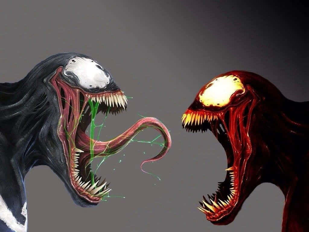 Witness The Epic Battle Between Venom And Carnage Wallpaper