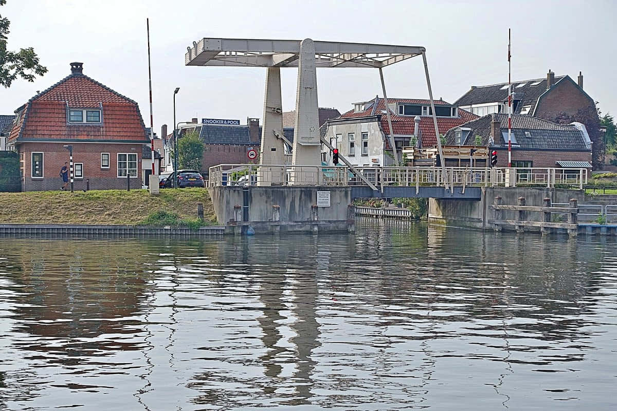 Woerden Drawbridge Over Waterway Wallpaper