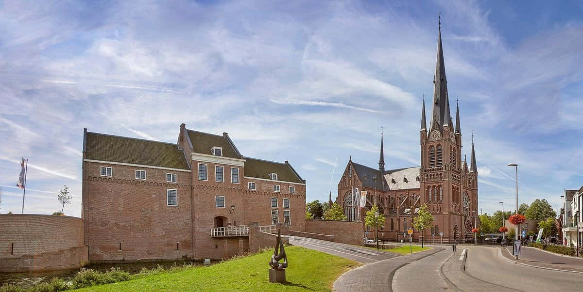 Woerden Historical Castleand Church Wallpaper