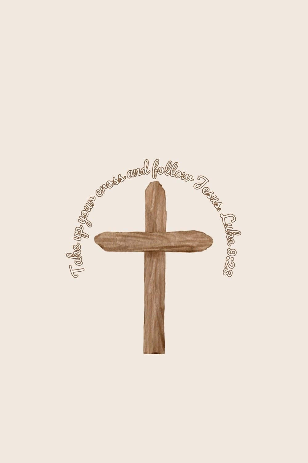 Wooden Cross Christian Quote Luke923 Wallpaper