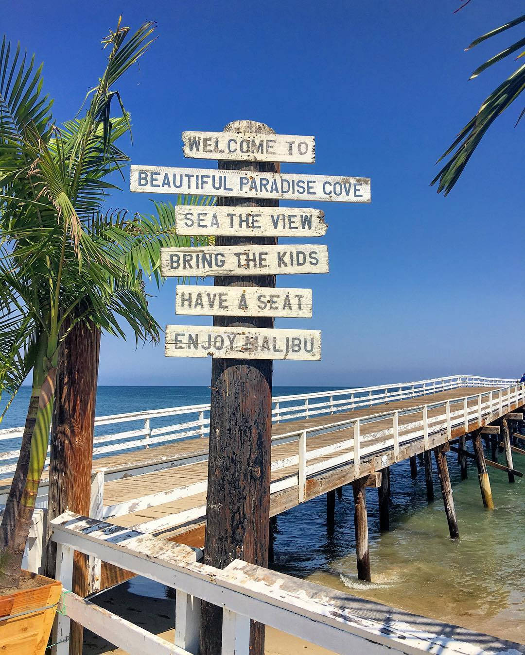 Wooden Signage Malibu Iphone Wallpaper