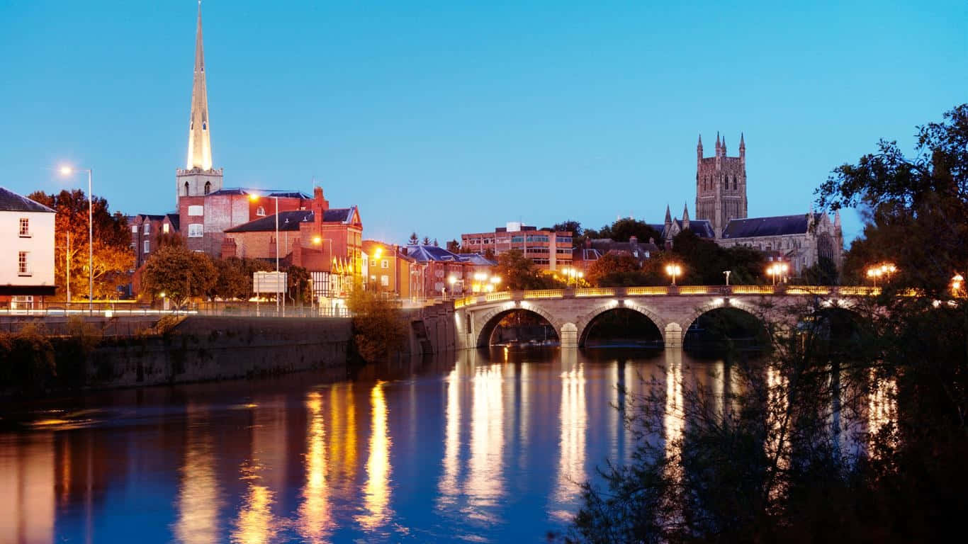 Worcester River Severn Twilight Wallpaper