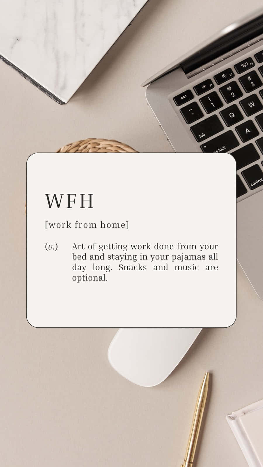 Work From Home Definition Desk Setup Wallpaper