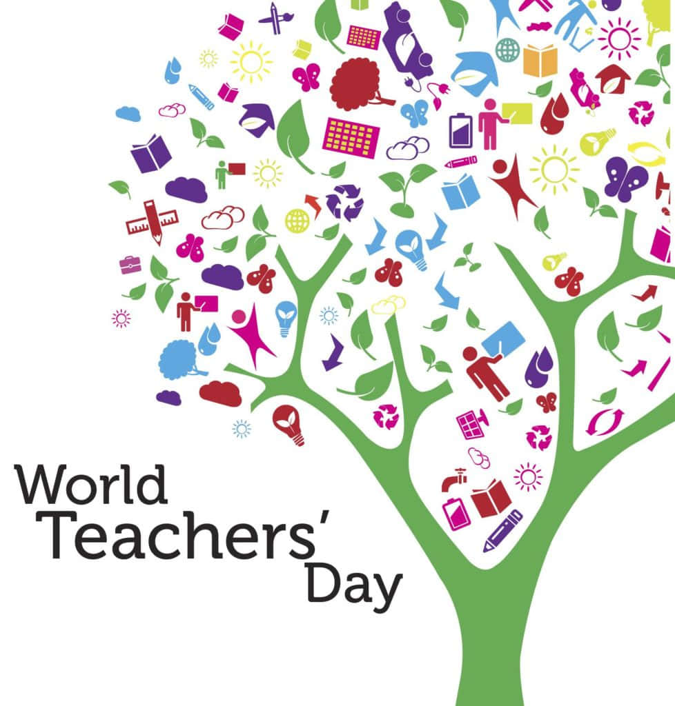 World Teachers Day Education Tree Wallpaper