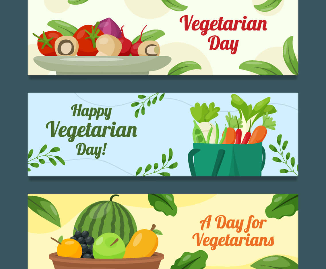 World Vegetarian Day Celebration Banners Wallpaper