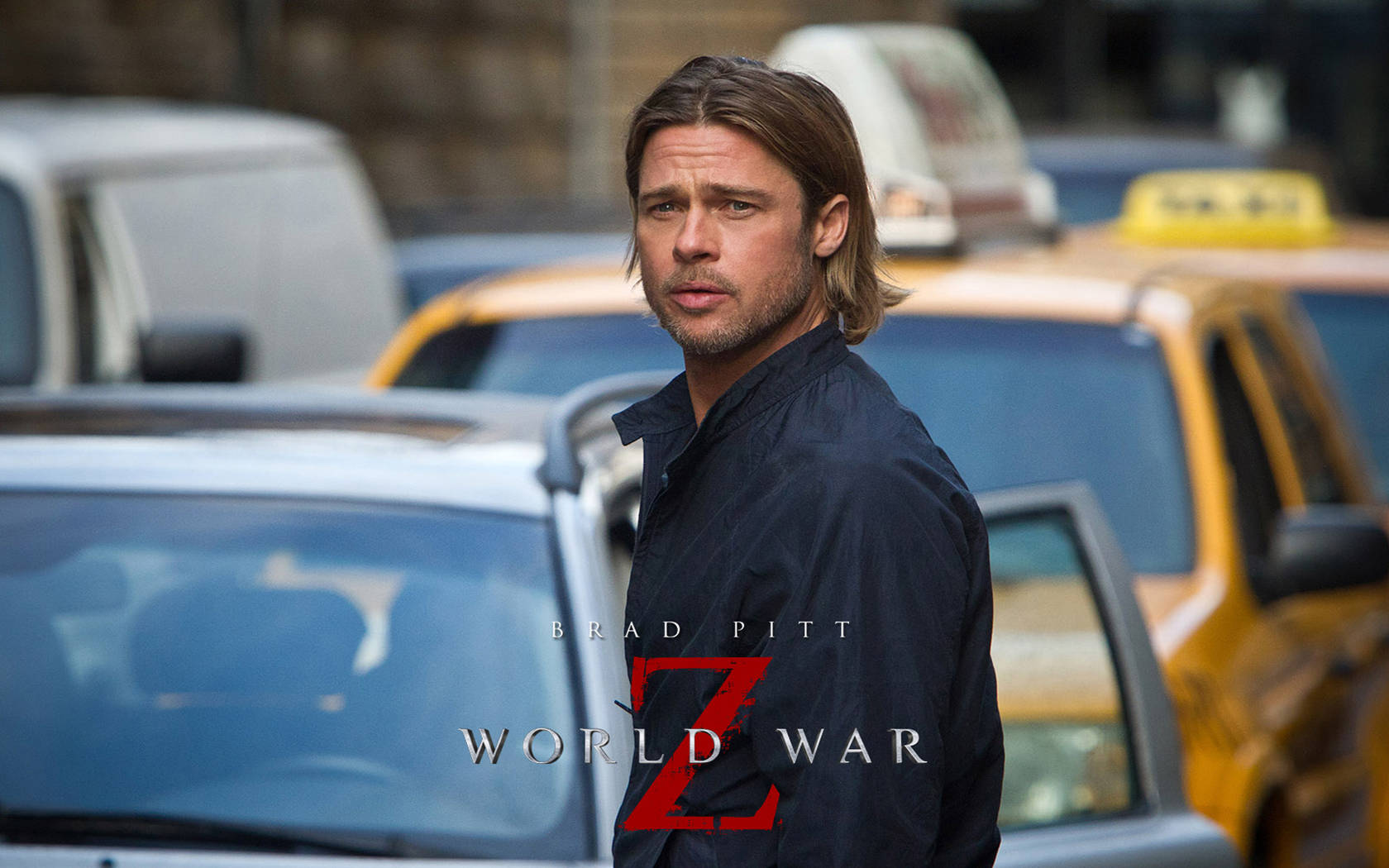 World War Z Brad In Traffic Wallpaper