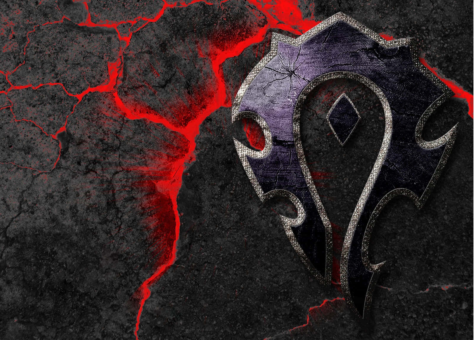 Worldof Warcraft Horde Symbolon Cracked Background Wallpaper