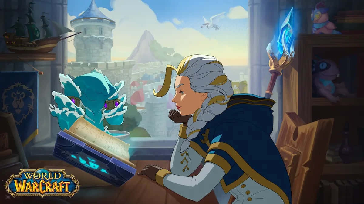 Worldof Warcraft Mage Studying Magic Wallpaper