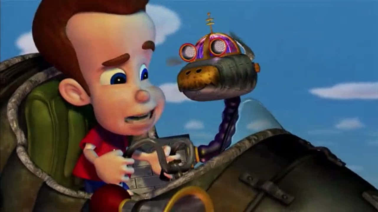 Worried Jimmy Neutron Boy Genius With Goddard Wallpaper