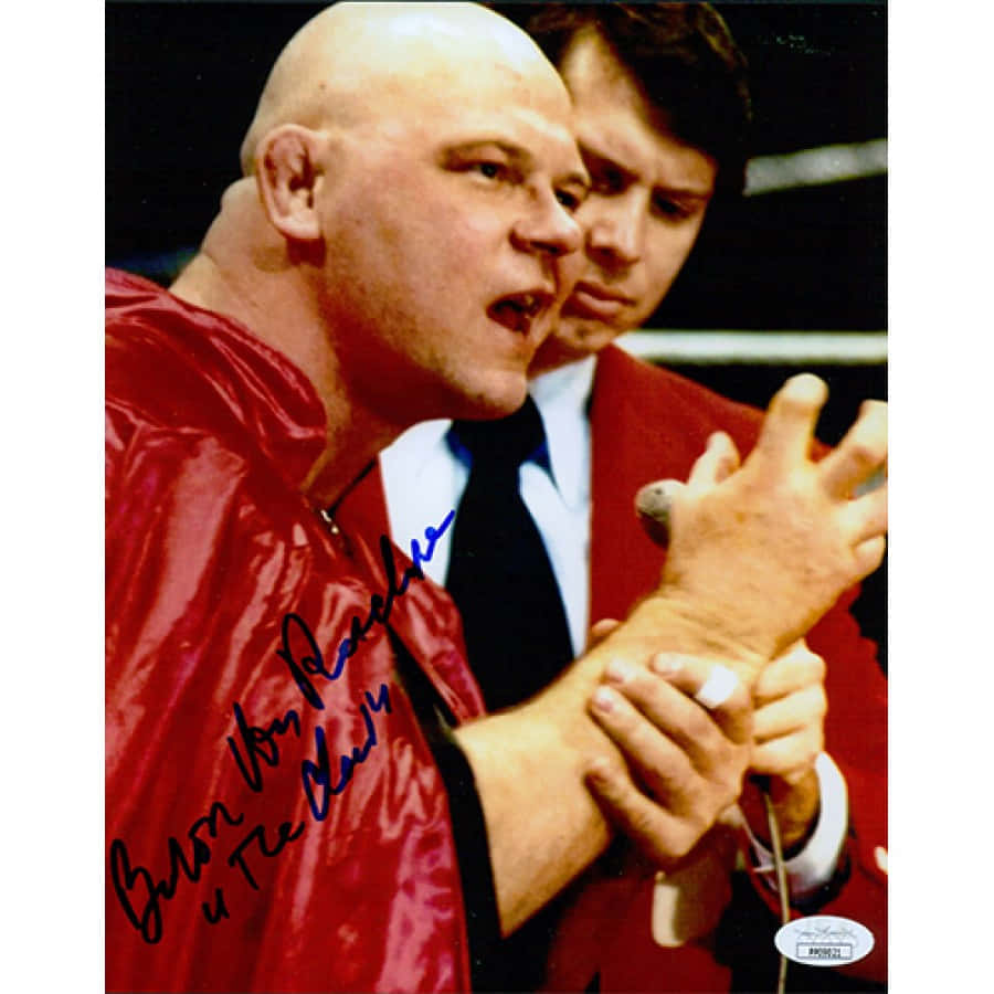 Wrestler Baron Von Raschke Medium Angle Shot Signed Portrait Wallpaper