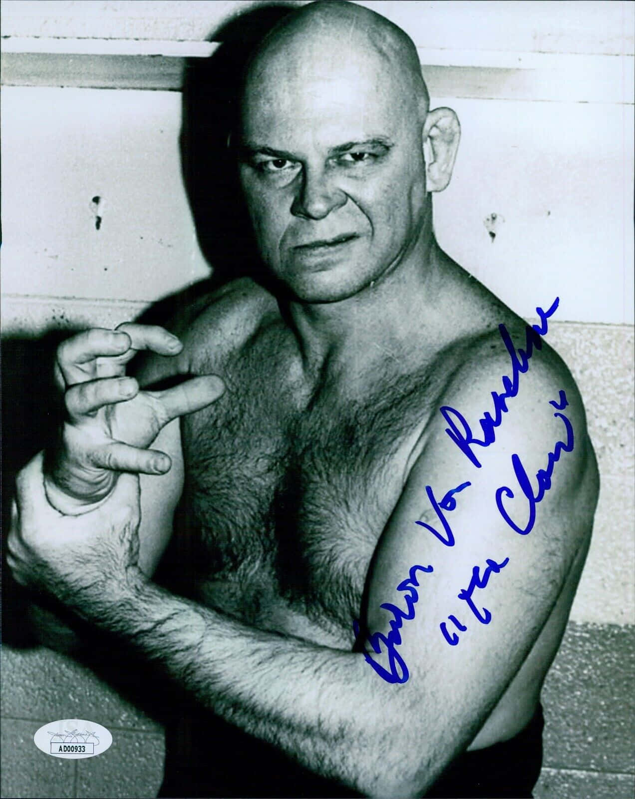 Wrestler Baron Von Raschke Vintage Signed Portrait Wallpaper