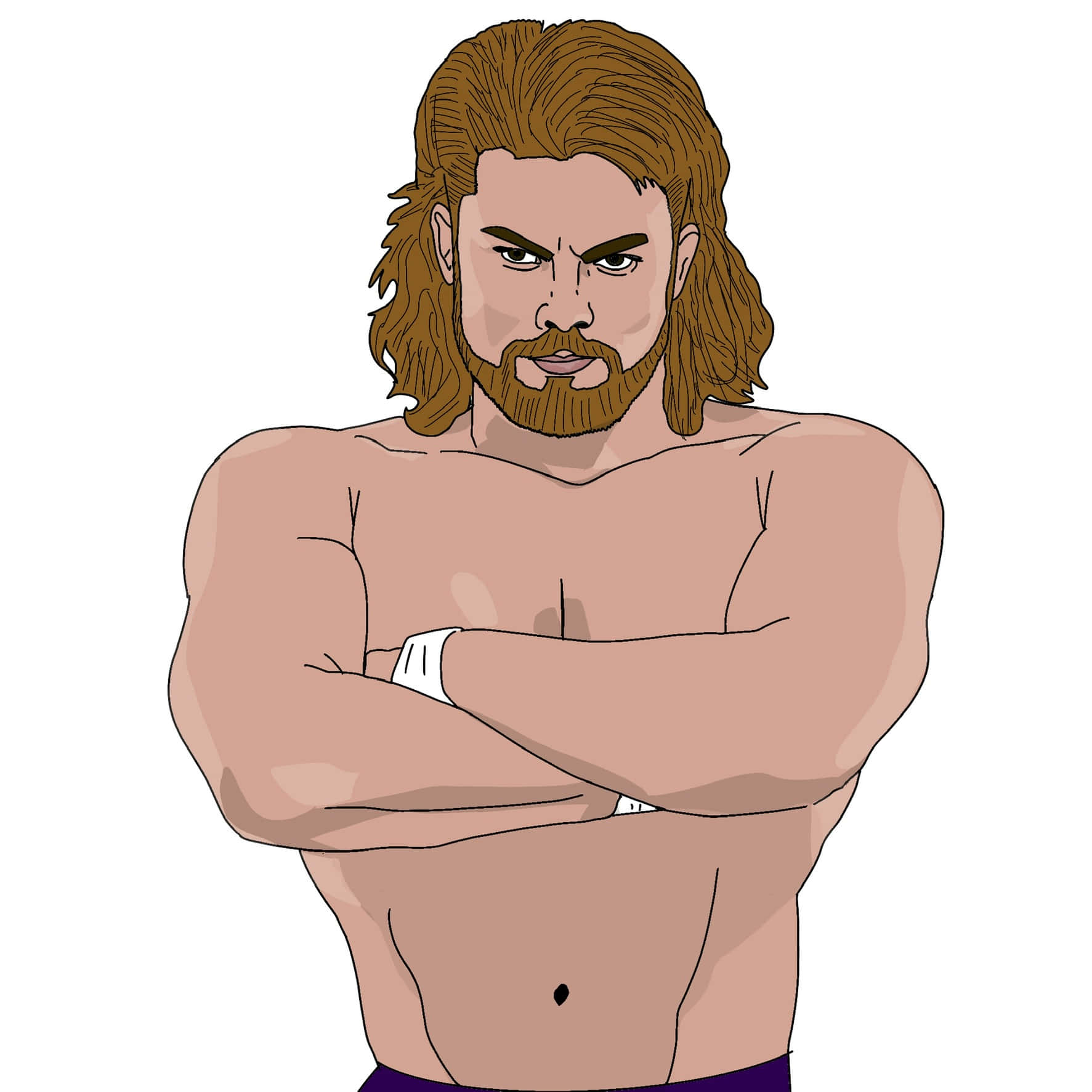 Wrestler Brian Pillman Vector Art Wallpaper