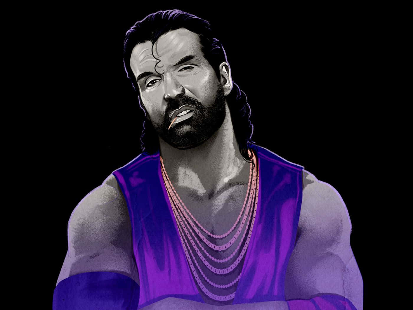 Wrestler Scott Hall Vector Art Wallpaper