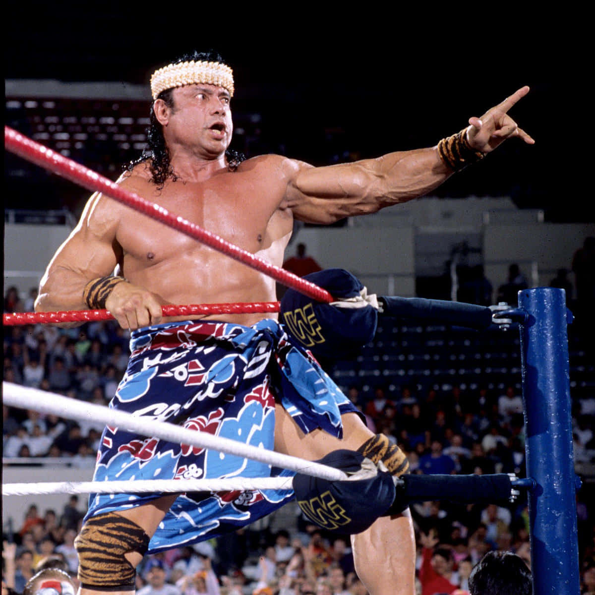 Wrestling Legend Jimmy Snuka In Action Wallpaper