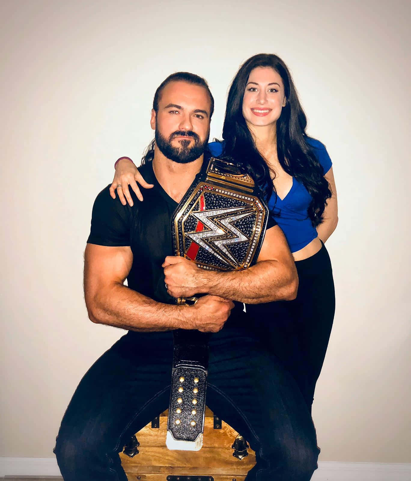 Wwe Superstar Drew Mcintyre Alongside His Wife Kaitlyn Frohnapfel Wallpaper