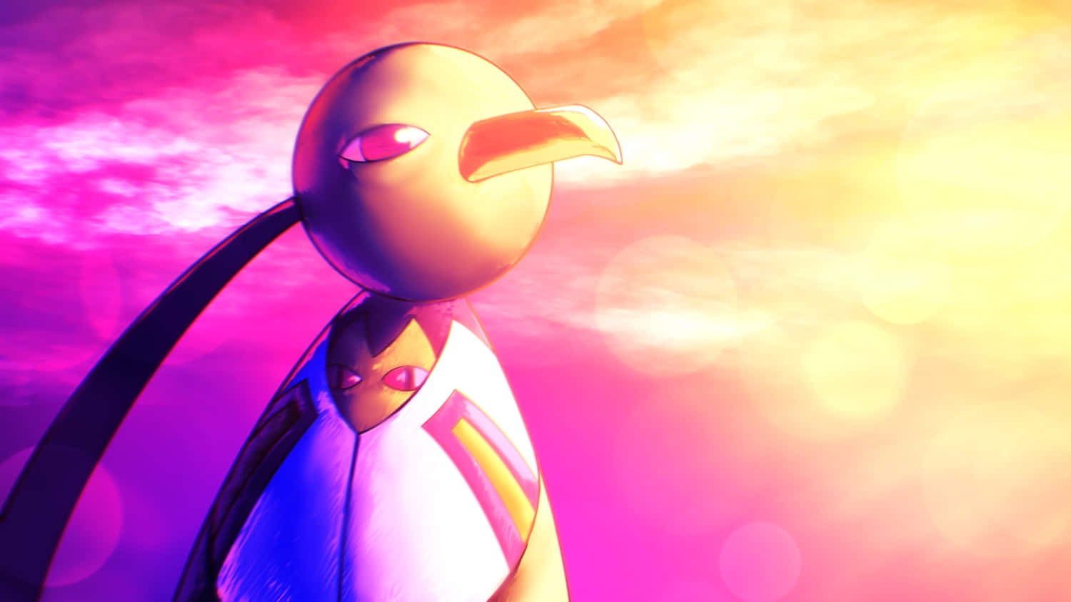 Xatu Looking At Sunset Sky Wallpaper