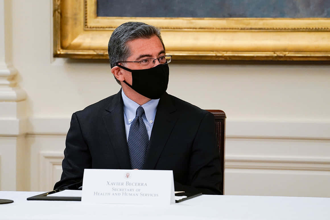 Xavier Becerra Wearing A Black Mask Wallpaper