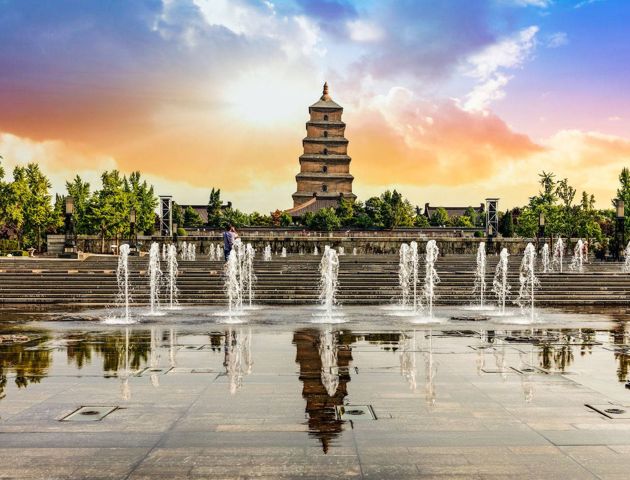 Xian Giant Wild Goose Pagoda Wallpaper